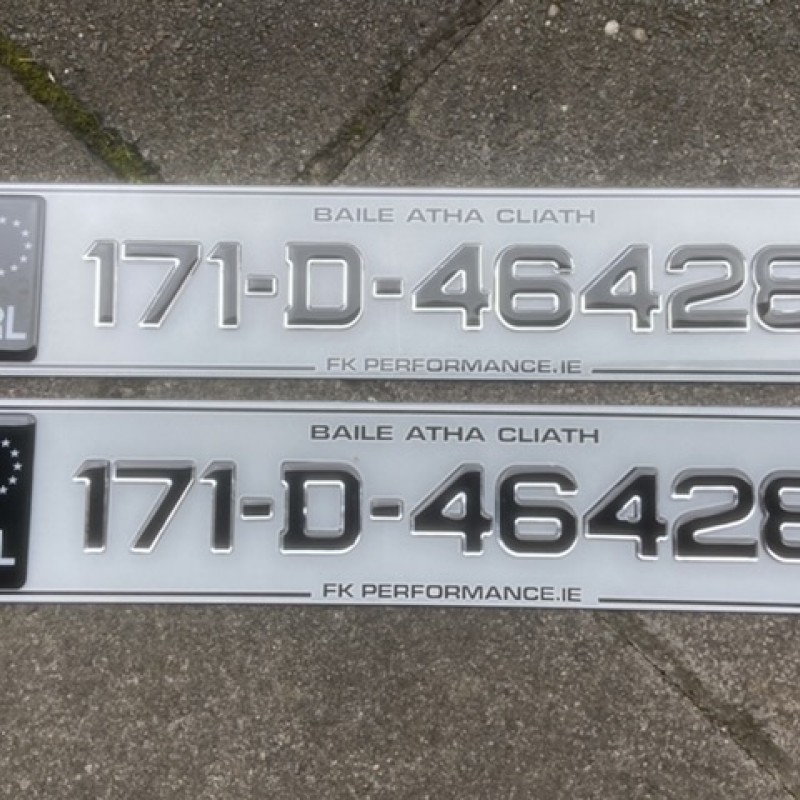 Fkp778 1pair GEL plates white with fkperformance .ie & chrome shadow 