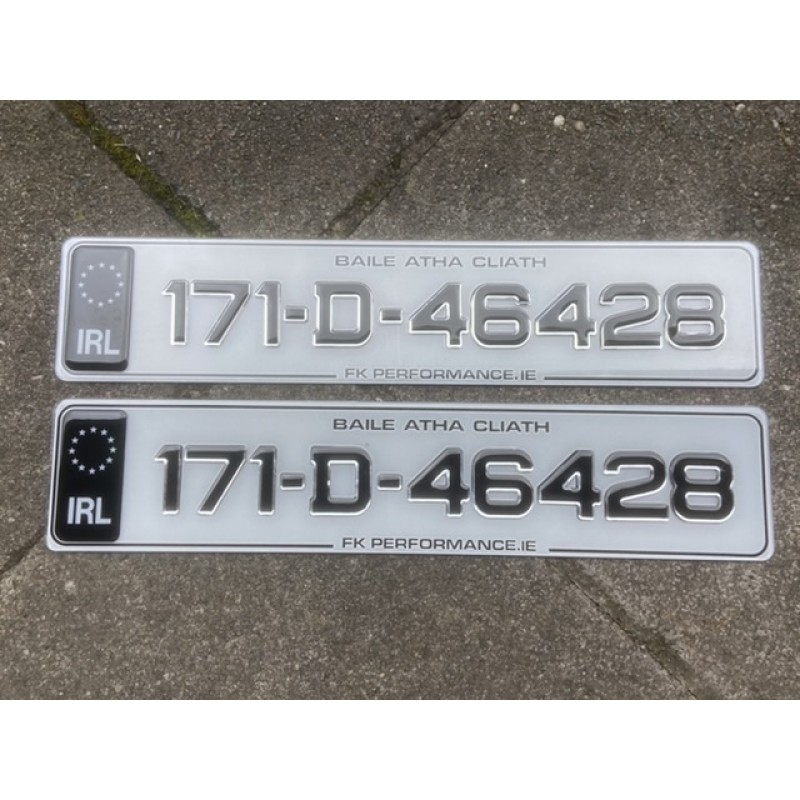 Fkp778 1pair GEL plates white with fkperformance .ie & chrome shadow 