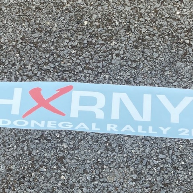 HXRNY horny donegal rally 2021 sticker windscreen large white / blue  x1 