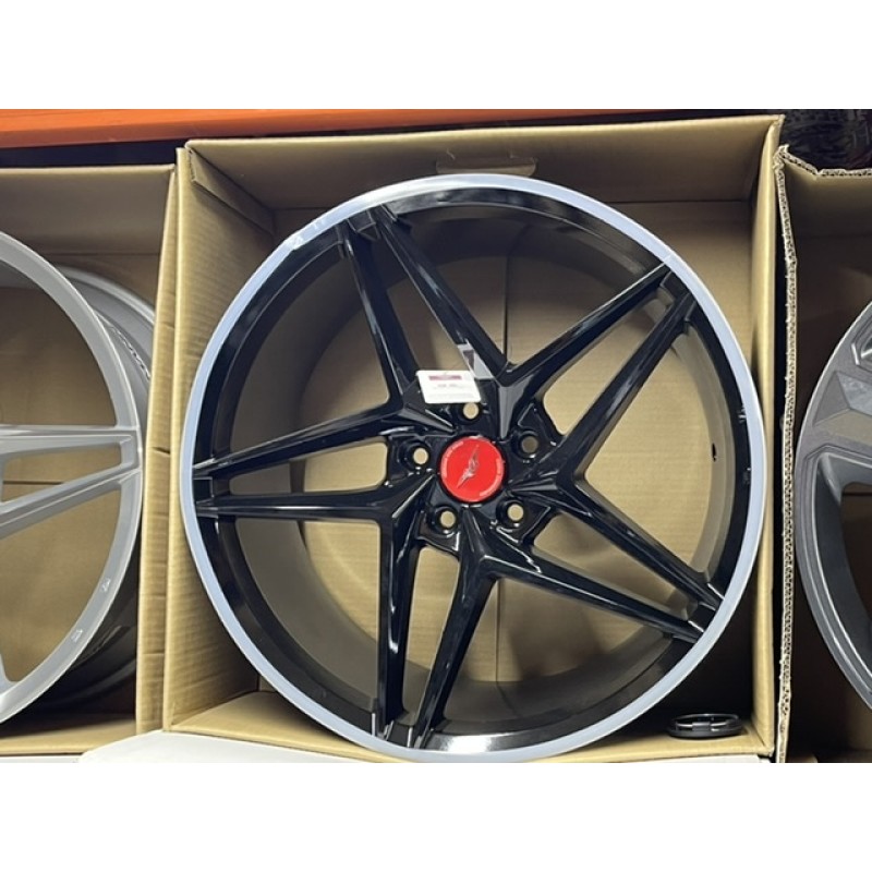 19” veemann Vfs46  5x112 9.5 all round gloss black alloys & tyres package full set of 4  