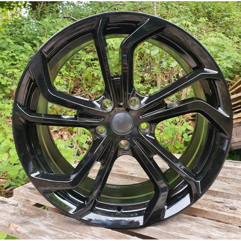  18” Gti gloss black alloys & tyres package 5x112 full set of 4 suit golf caddy Jetta Passat Skoda seat etc 