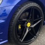  19” veemann vfs46 black alloys & tyres package 5x112 , full set of 4 wheels 9.5 limited edition with yellow caps ••