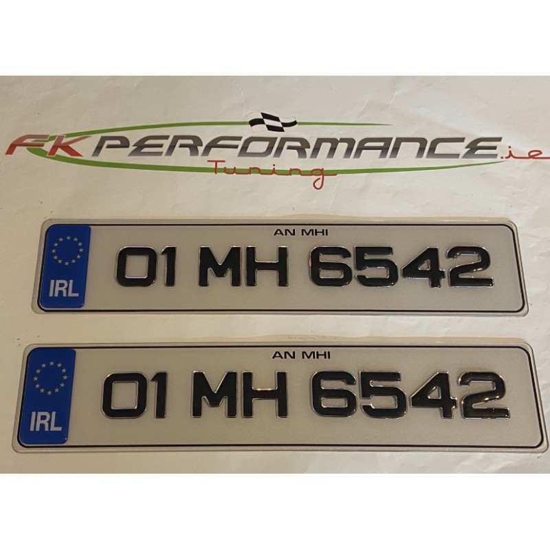 FKGEL0200 chrome shadow & glitter text Plates 1 pair