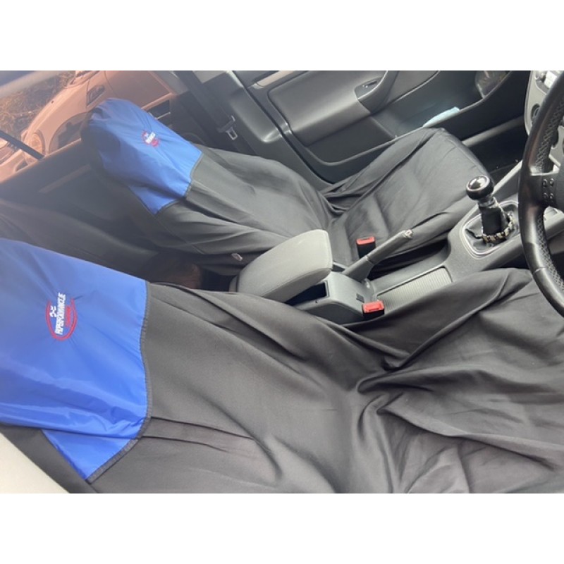 FK performance LOGO action style seat cover black / blue hood x2 universal