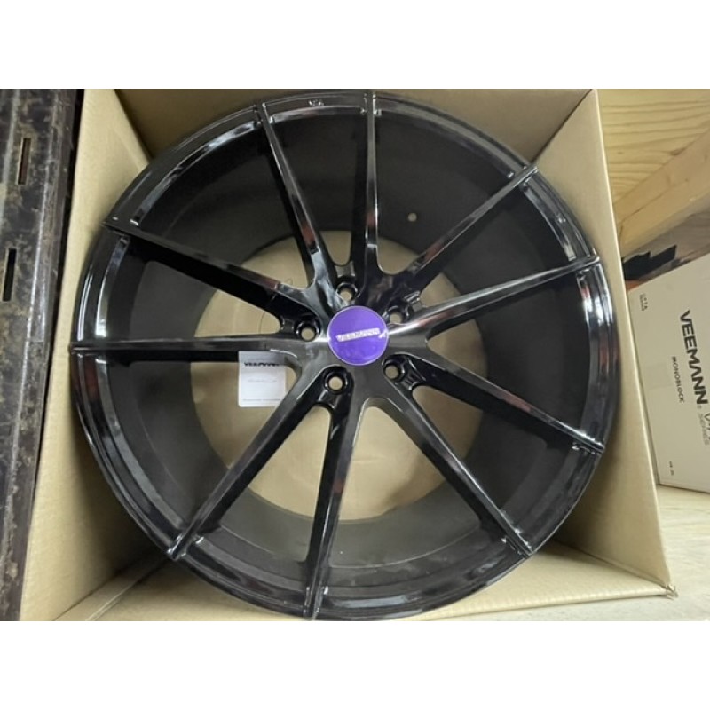 19” veemann Vfs25 5x112 9.5 all round gloss black alloys & tyres package full set of 4  