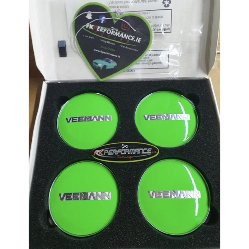  4 x Veemann ultimate lime green upgrade centre caps 