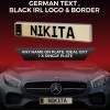Fk0922 novelty plate black irl German text & border 1 single 