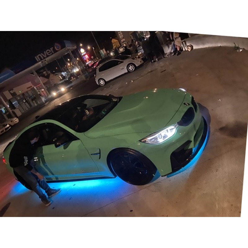 New led under glow exterior car lighting kit control via app on phone 4 piece strip