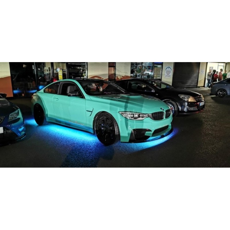 New led under glow exterior car lighting kit control via app on phone 4 piece strip