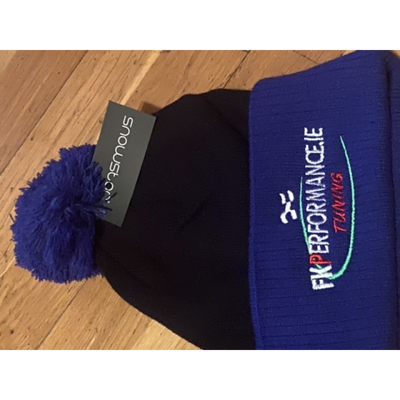 Fkb03 fk performance bobble beanie hat black / blue x 1 