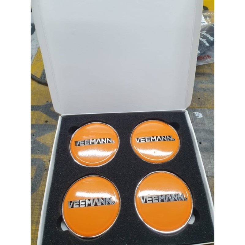  4 x Veemann Orange pgrade centre caps 