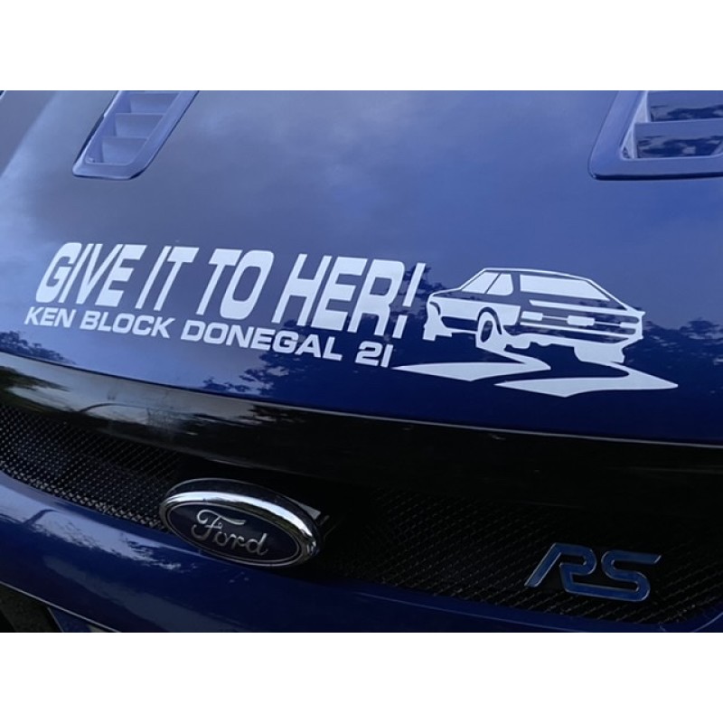 Give it to her Donegal rally 2021 large windscreen sticker x 1 white 
