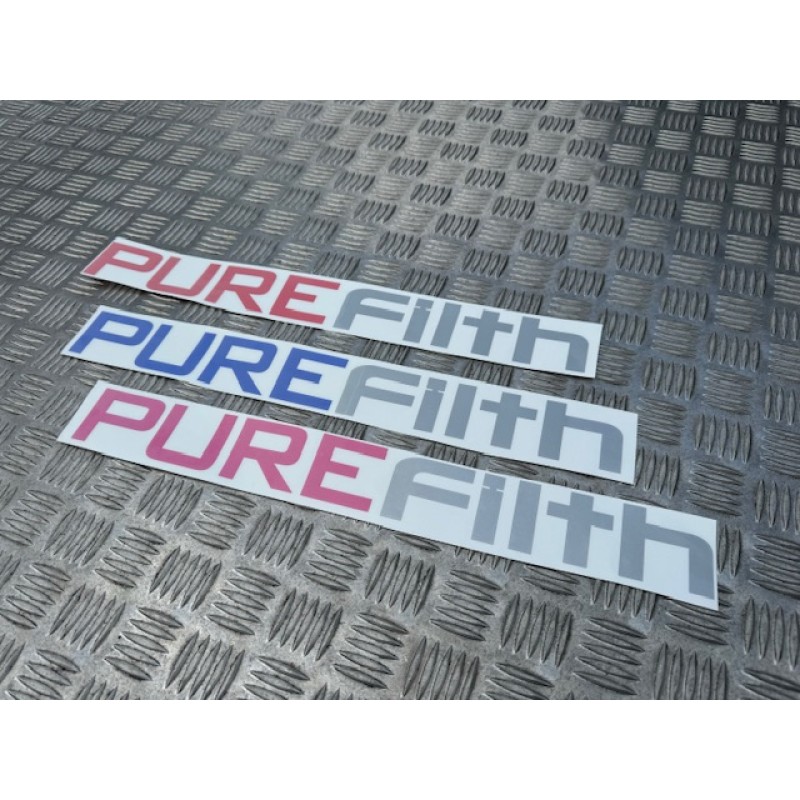 Pure filth windscreen sticker  silver / blue  x1 