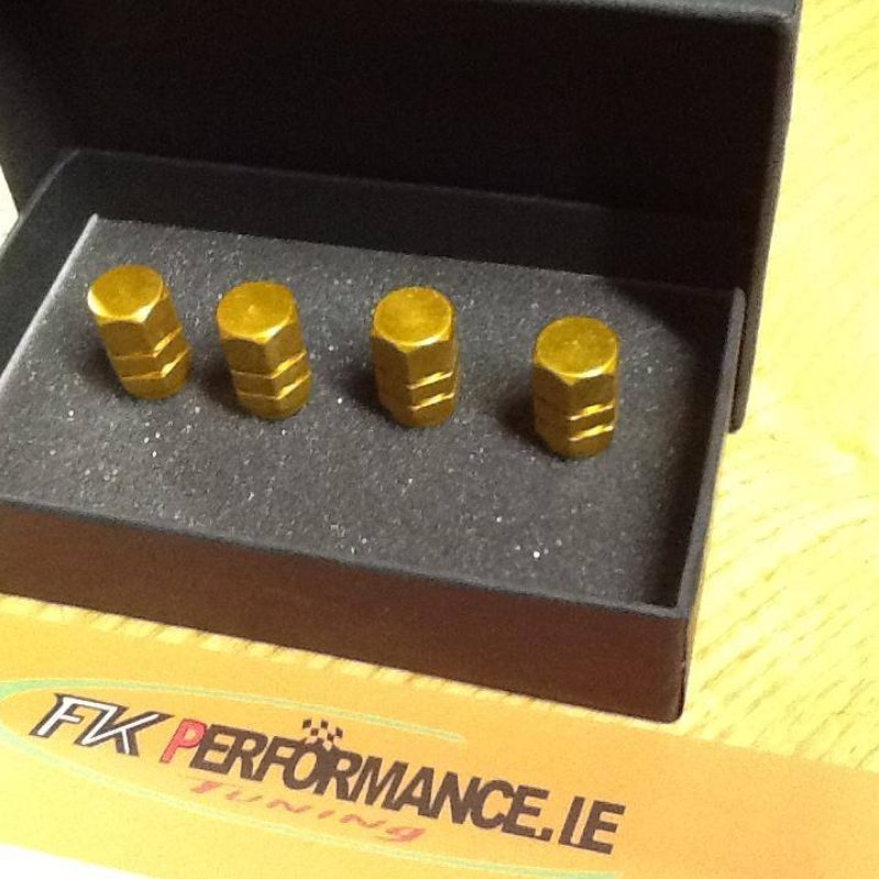 Gold Valve Metal Caps X4  Gold Valve Metal Caps X4