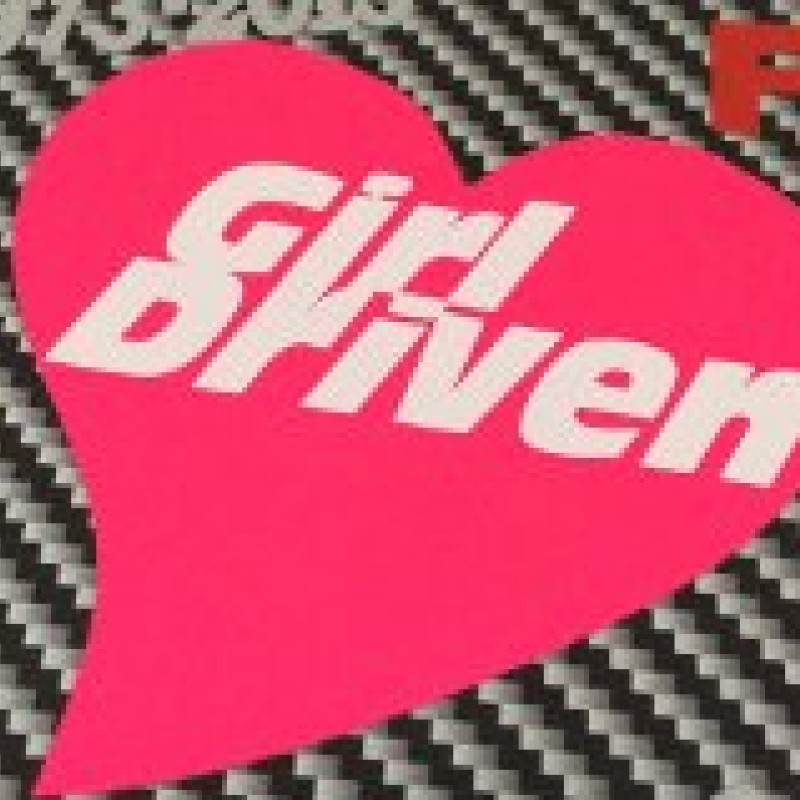 Girl Driven pink love heart car sticker x1 (pink)  Girl Driven pink love heart car sticker x1 (pink)