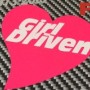 Girl Driven pink love heart car sticker x1 (pink) 