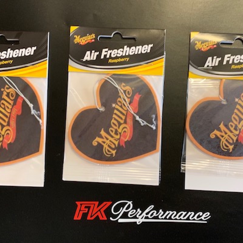 Meguiars hanging air freshener, raspberry x3.  Meguiars hanging air freshener, raspberry x3.