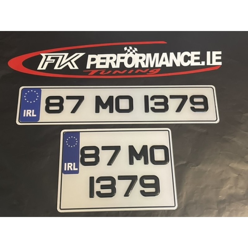 FKGP36 gel number plates  1 x square & 1 x normal oblong , 4x4 , jap , Landcruiser etc 1 pair
