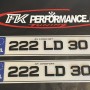 FK4d09 4D standout plates with gloss black gel tops number plates 