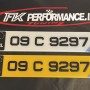 FKGP38 gel irl number plates 1 white , 1 yellow , German badge logo in Corner  pair