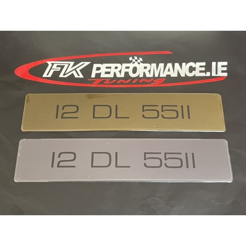 FK655 tinted number plates 1 white 1 yellow 1 pair