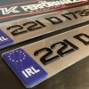 Fkgel822 tinted silver gel number plates blue irl 1 pair