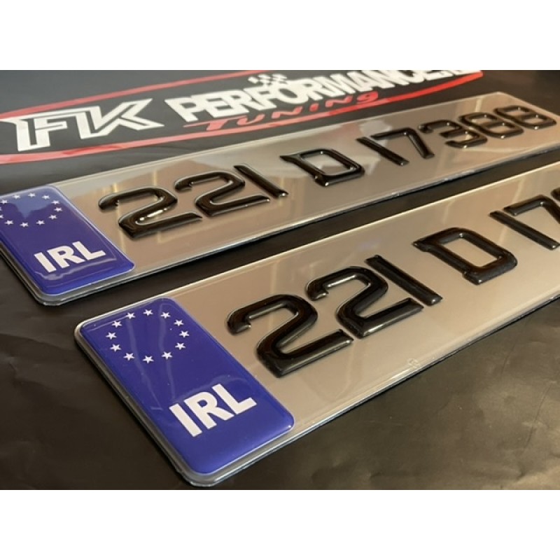 Fkgel822 tinted silver gel number plates blue irl 1 pair Fkgel822 tinted silver gel number plates blue irl 1 pair