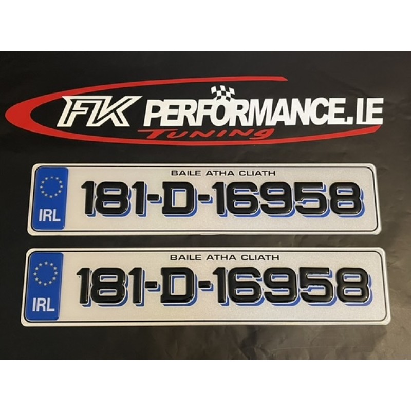FKGP33 gel number drop shadow any colour plates 1 pair