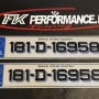 FKGP33 gel number drop shadow any colour plates 1 pair