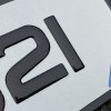 FKGP21 metal plates gel carbon digits with m logo Plates, 1 pair