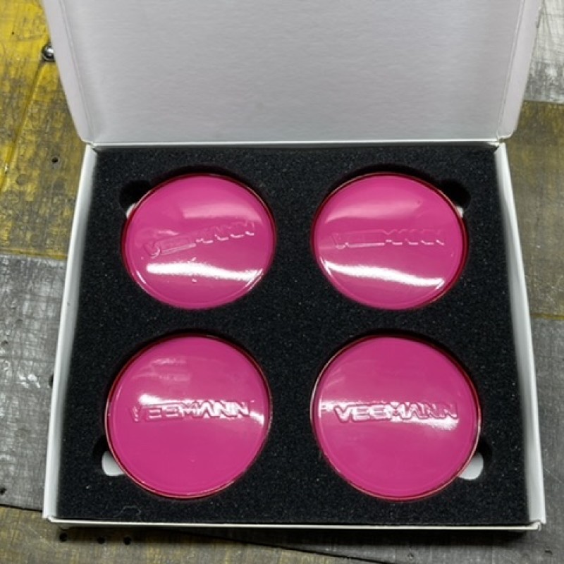  4 x Veemann hot pink upgrade centre caps 