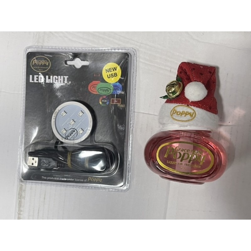 Poppy & LED light base & Santa hat combo air freshener x 1 