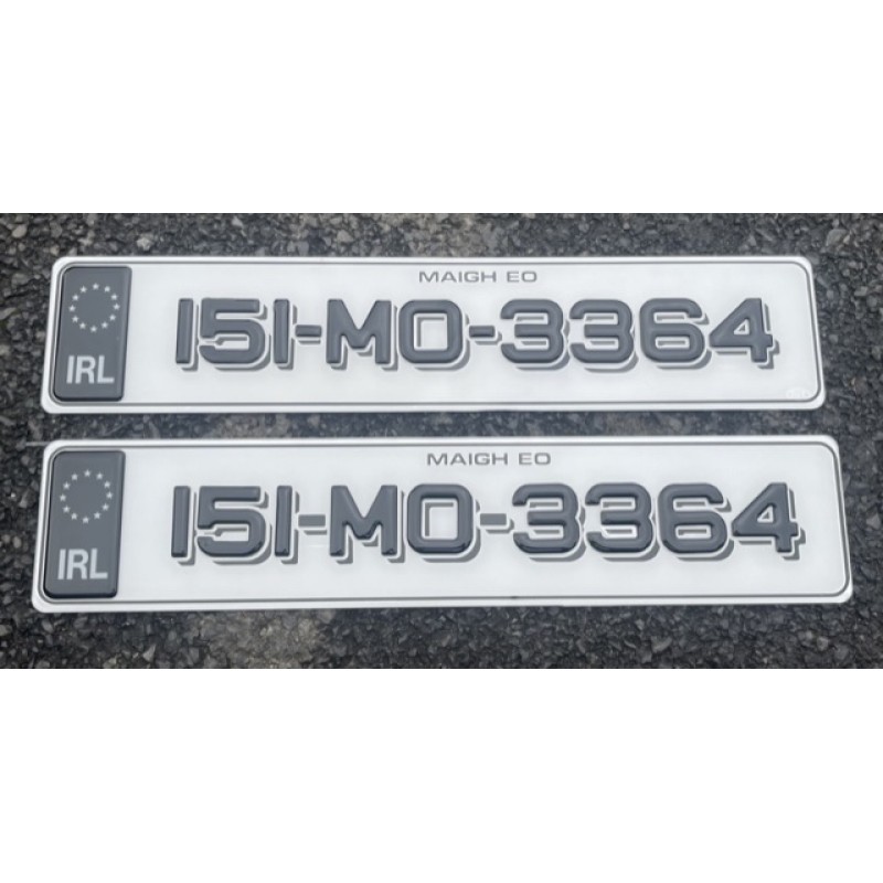 FKGel135 gel number plates drop shadow , 1 pair