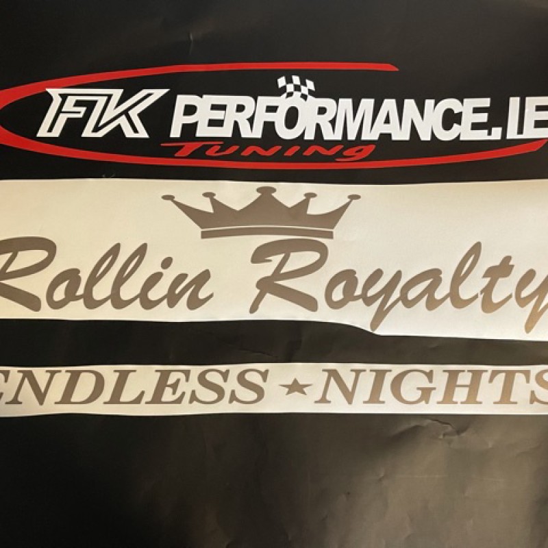 Rollin royalty endless nights Sticker neo chrome , chameleon, rainbow cd effect colour large windscreen