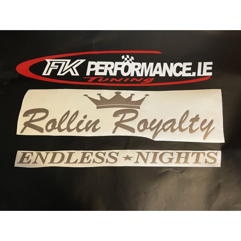 Rollin royalty endless nights Sticker neo chrome , chameleon, rainbow cd effect colour large windscreen