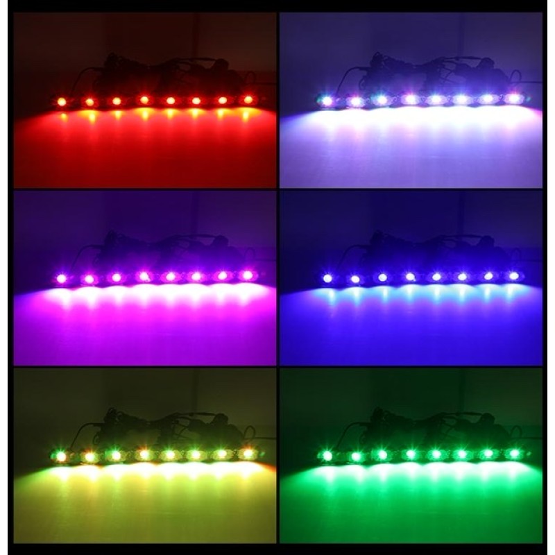 Ultimate bright LED 8 pod ROK exterior waterproof  cars , 4x4 , van truck etc , under glow neon kit multicolour universal  12v & 24v  control via APP