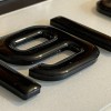 FK4d01 4D standout plates with gloss black gel tops number plates 