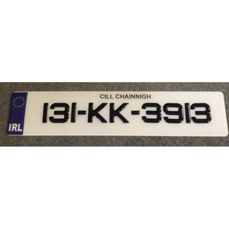 FKGelcc204 blue Irl logo 2 x gel number plates 