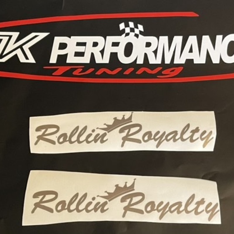Rollin royalty Sticker small white  x 2  Rollin royalty Sticker small white  x 2