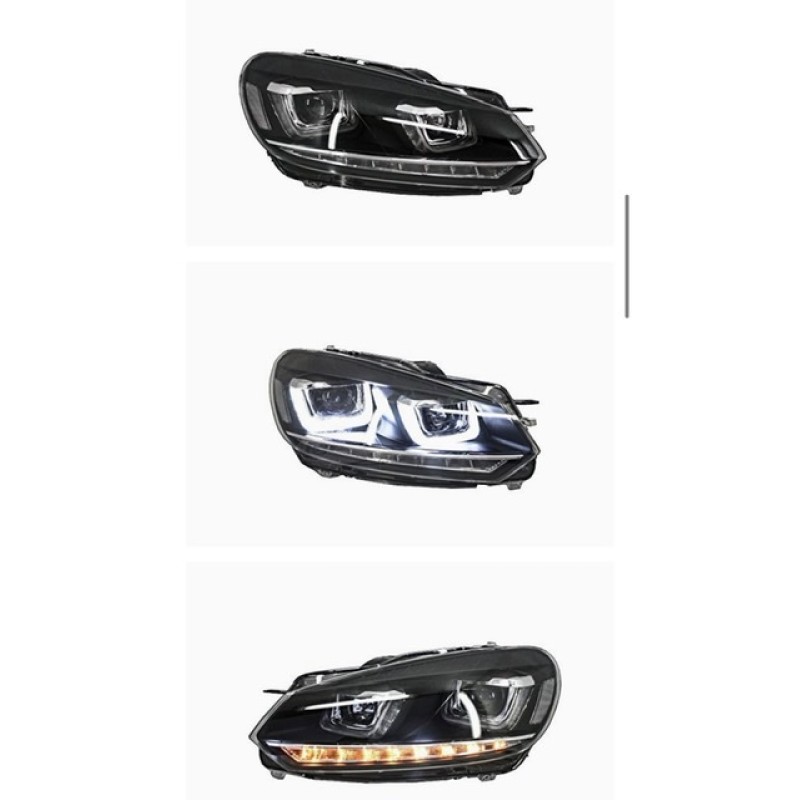 Vw golf Mk6  2009 2012 led full headlights conversion Gti Gtd style 1 pair 