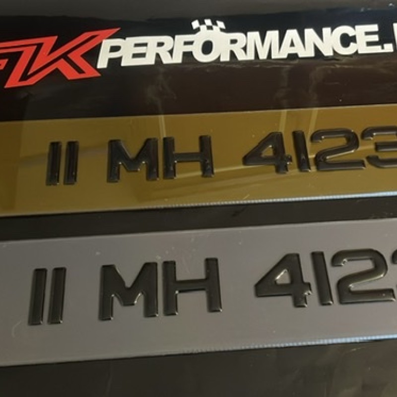 FKGEL921 tinted gel number plates with corner badge 1 pair  FKGEL921 tinted gel number plates with corner badge 1 pair