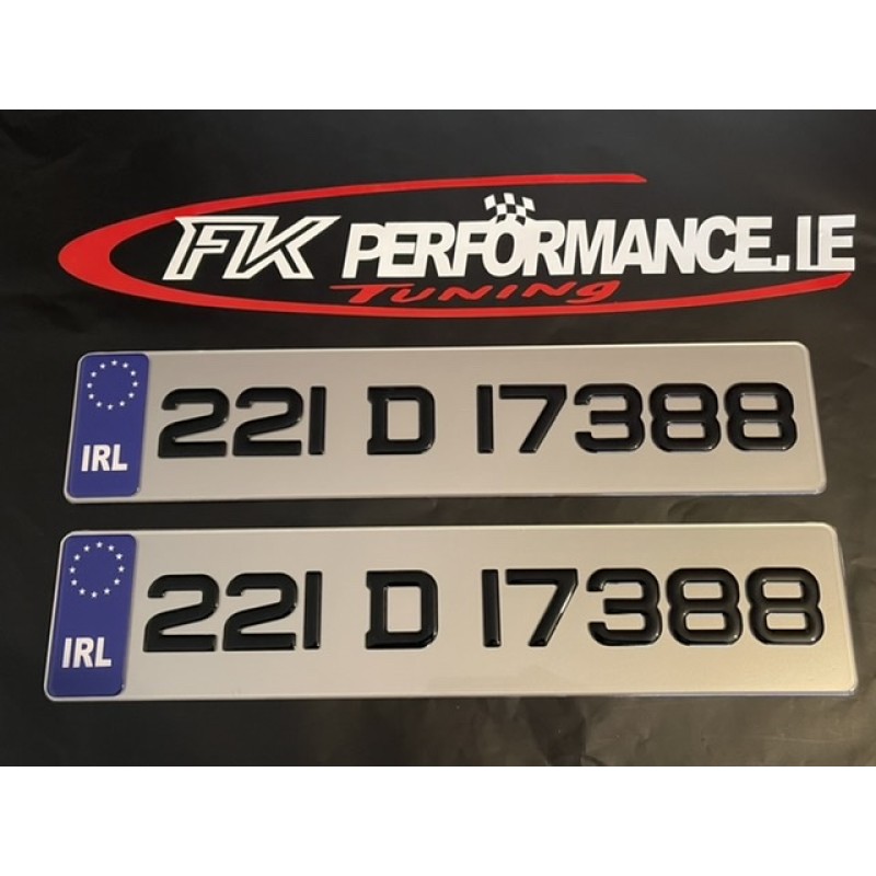Fkgel822 tinted silver gel number plates blue irl 1 pair