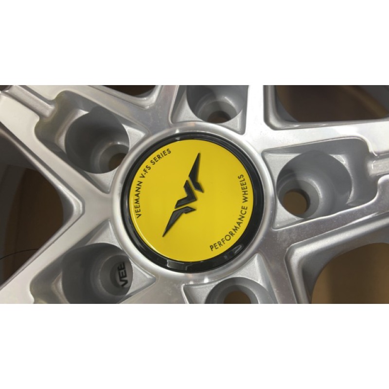  4 x Veemann Ferrari yellow upgrade centre caps 