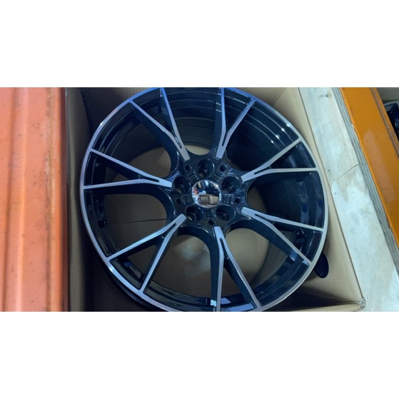   19” Bmw 3 4 5 series 5x120 black / polished 8.5 front 9.5 rear alloys only x 4 