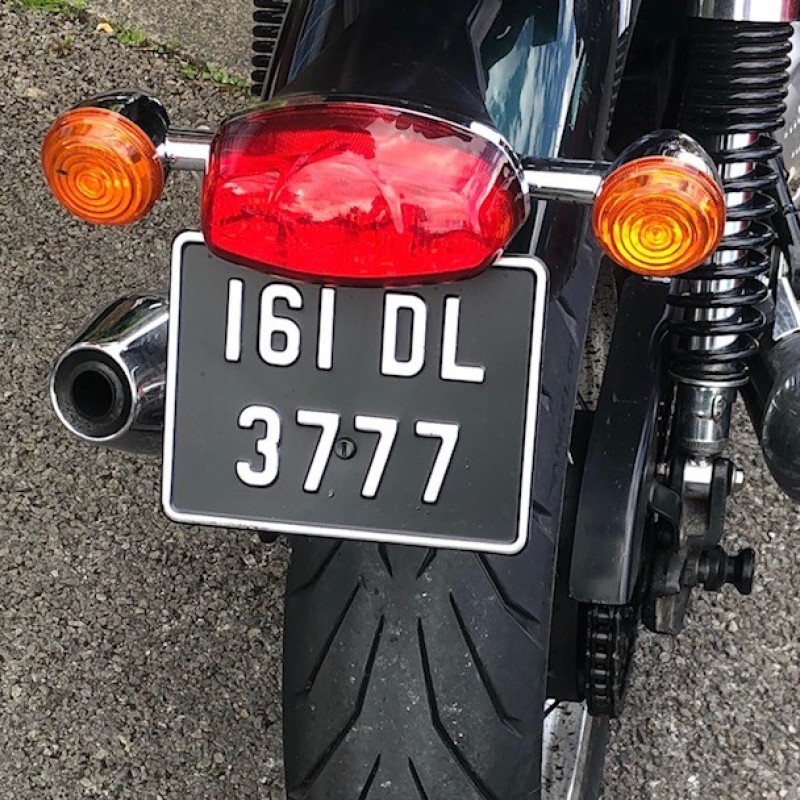 Vintage style pressed motorbike plate x1. 