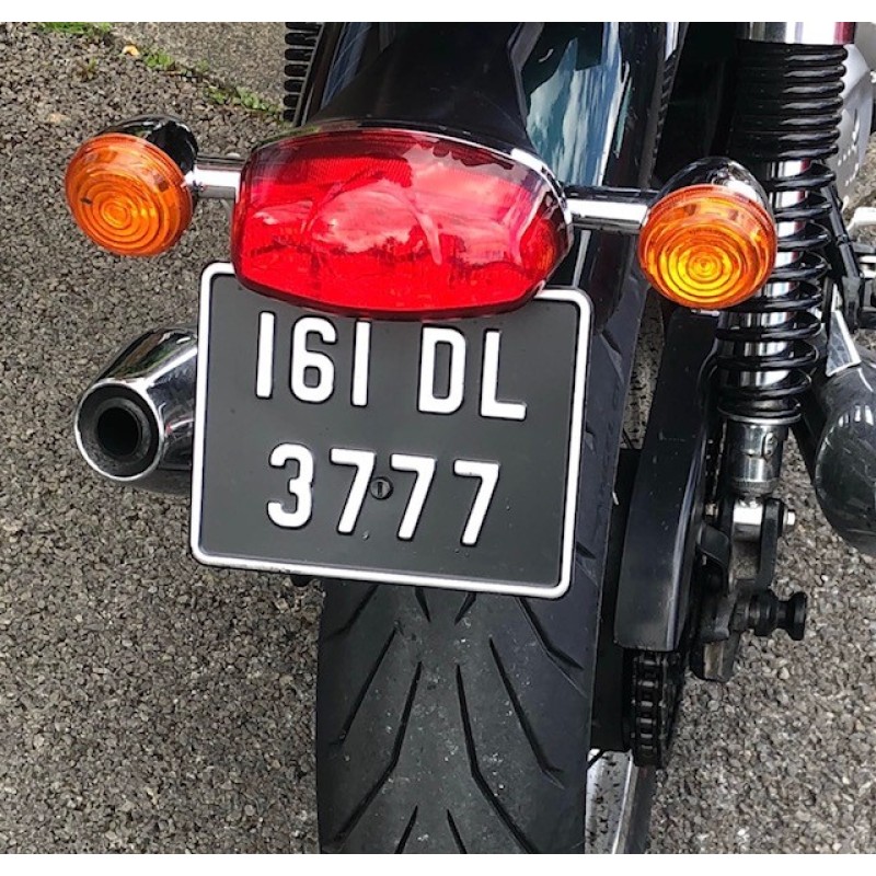 Vintage style pressed motorbike plate x1. 