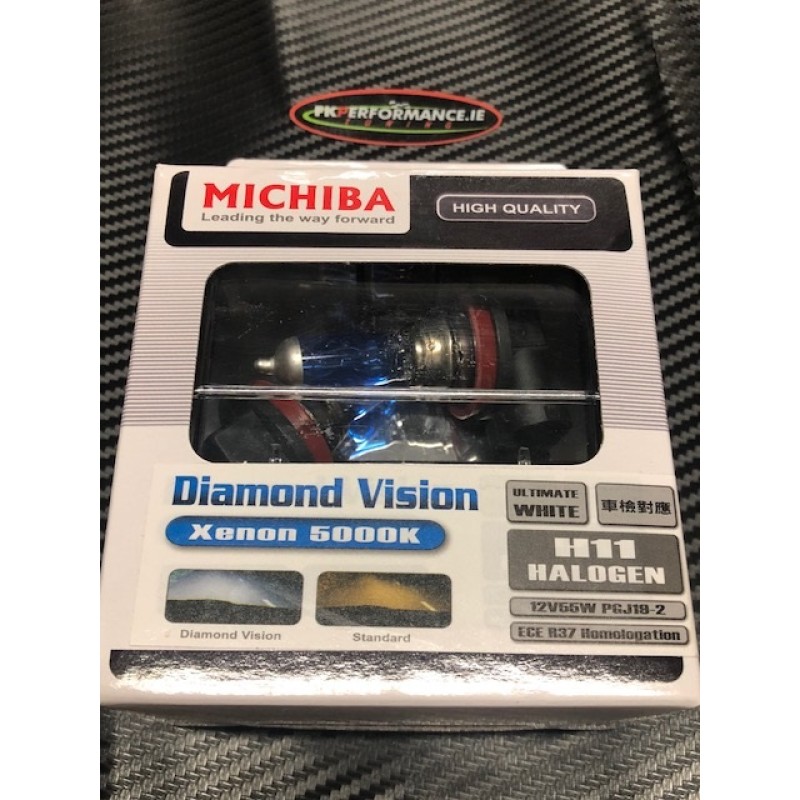 H11 Michiba Diamond Vision Super Bright Bulbs, 1 pair