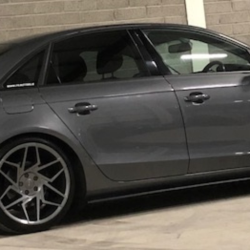 1 x pair maxton side skirt extensions for 2008-2012 Audi A4 