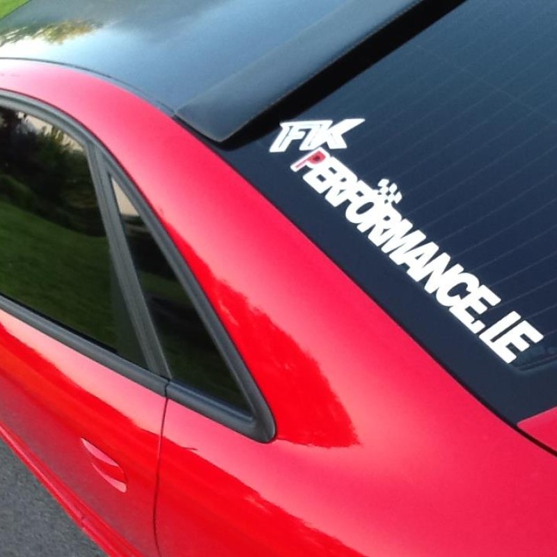 FKPerformance.ie Side windscreen Decal Large [White/Red]