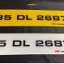 FK059 plates (white/yellow) with fk performance logo, 1 pair 